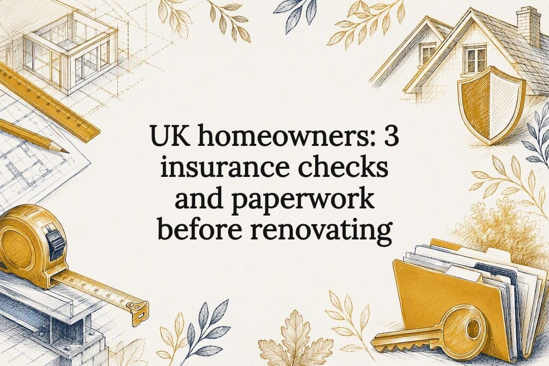 UK homeowners: 3 insurance checks and paperwork before renovating