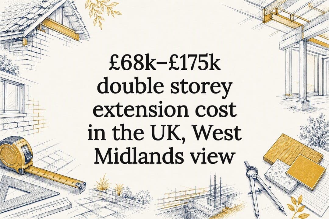 £68k–£175k double storey extension cost in the UK, West Midlands view