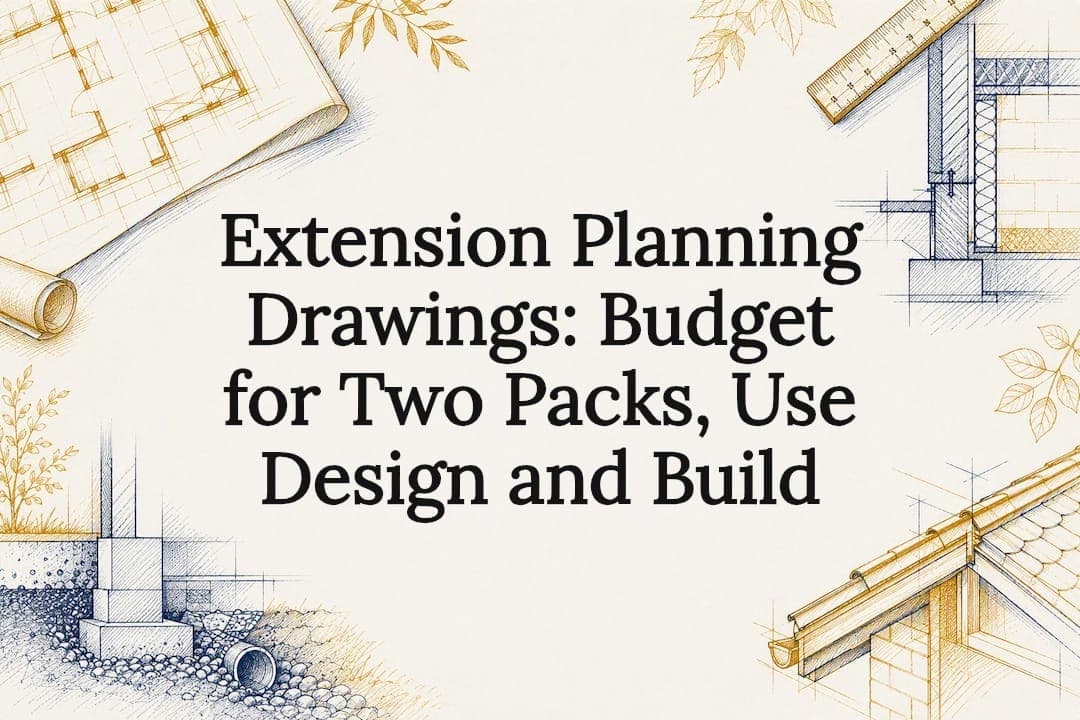 Extension Planning Drawings: Budget for Two Packs, Use Design and Build