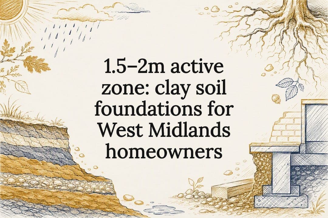 1.5–2m active zone: clay soil foundations for West Midlands homeowners