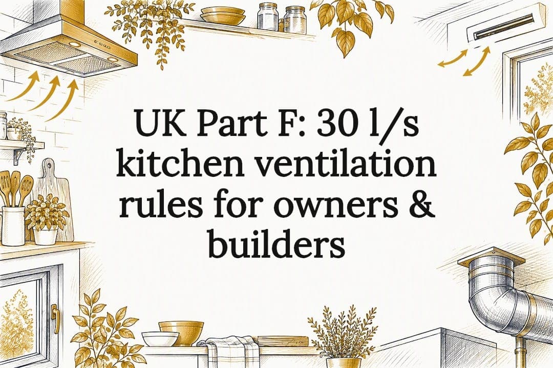 UK Part F: 30 l/s kitchen ventilation rules for owners & builders